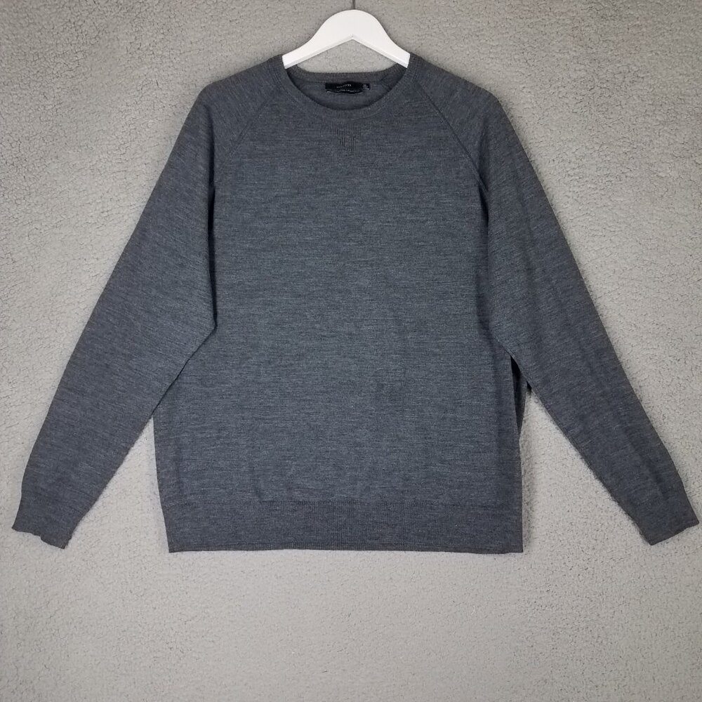 Kinross Merino Wool Sweater Adult XL Gray Pullover Office Preppy Lightweight Men